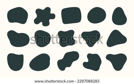 Set of liquid shapes. Abstract watery forms template isolated on white background. Royalty-Free Stock Photo #2287088283