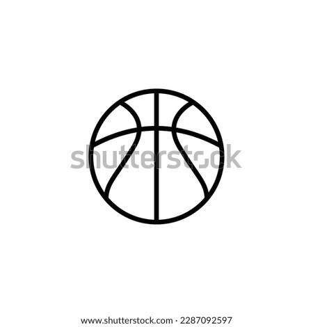 Vector Basketball flat line icons. White and black sport icons. Vector basketball. Royalty-Free Stock Photo #2287092597