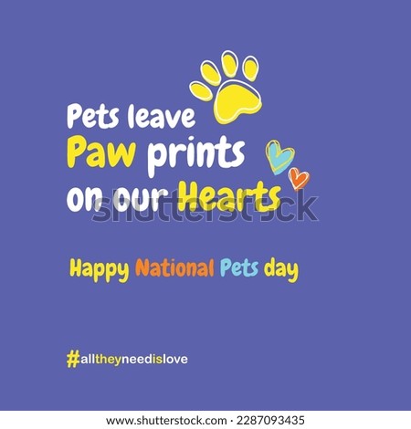 National Pet Day Abstract Vector Templates Design, Dog, Cat, Parrot, Rabbit. Social media post

