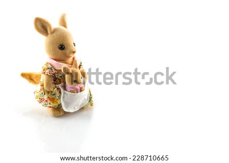 kangaroo toy mother and baby background