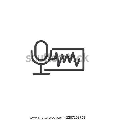Voice recognition line icon. linear style sign for mobile concept and web design. Voice authentication outline vector icon. Symbol, logo illustration. Vector graphics