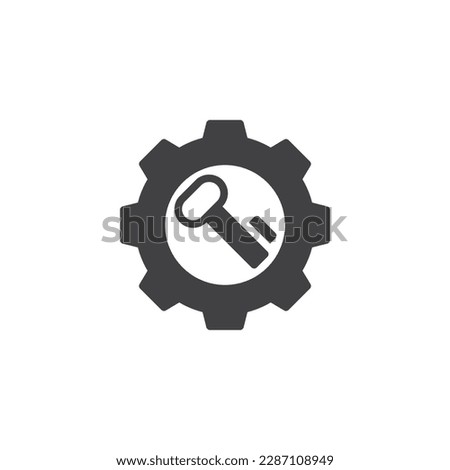 Access key vector icon. Password generation filled flat sign for mobile concept and web design. Key and Gear glyph icon. Symbol, logo illustration. Vector graphics