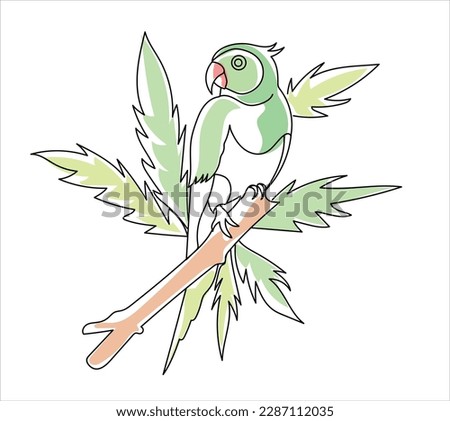 Bird life drawing vector illustration 