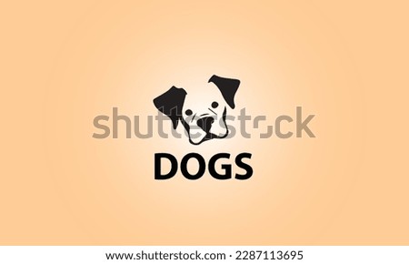Draw a Cute  Dog Logo Design black and white color pet dogs logo 