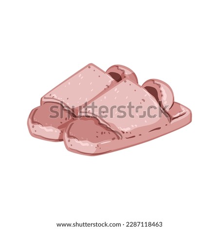 cute kid slippers cartoon. fashion feet, fur cute kid slippers sign. isolated symbol vector illustration