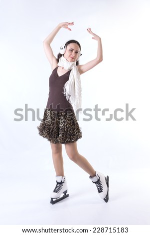 girl posing on skates