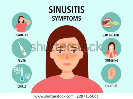 Sinusitis symptoms infographic concept vector illustration. Royalty-Free Stock Photo #2287155861