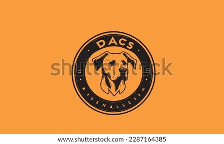 badge style pet dogs logo design 