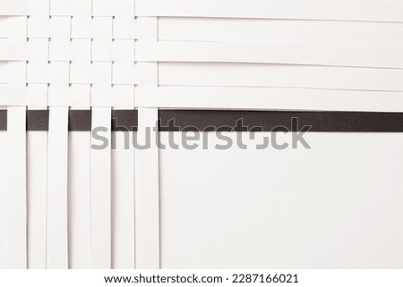 Abstract background with black and white lines and geometric design, white paper texture, copy space