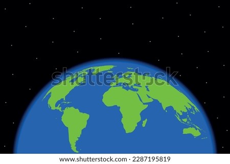 Vector earth template on space background. Eco clean planet concept. Can be used like logo, icon, symbol for your ideas