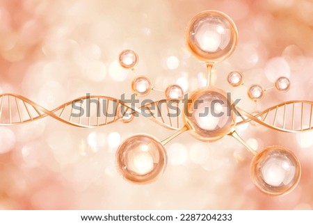bubble and molecule background for cosmetics product Royalty-Free Stock Photo #2287204233