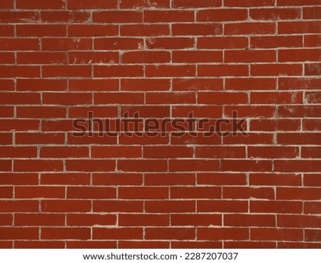Red brick textured walls background photo exterior isolated on landscape template. Empty copy space wallpaper for social media post, poster, brochure, and other purpose.