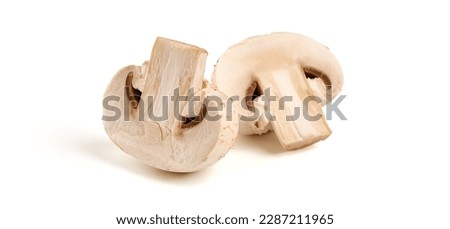Champignons, close-up, isolated on white background Royalty-Free Stock Photo #2287211965