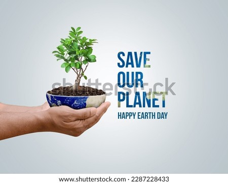 Save our planet. Earth day 3d concept background. Ecology concept. Design with 3d globe map drawing and leaves isolated on white background.
 Royalty-Free Stock Photo #2287228433