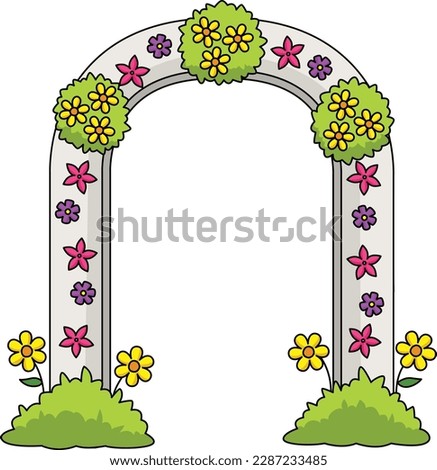 Wedding Flower Arch Cartoon Colored Clipart 