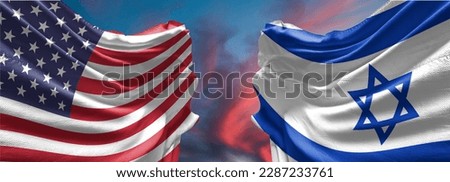 israel and american flags backgrounds Royalty-Free Stock Photo #2287233761