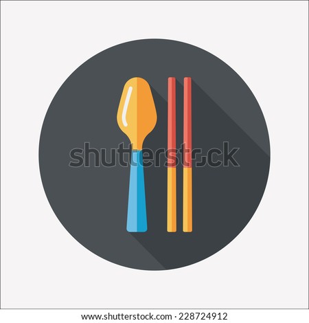 tableware flat icon with long shadow,eps10