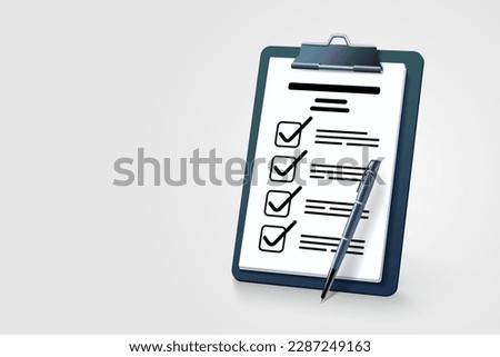 Clipboard communication, management service page, business paper. Vector illustration Royalty-Free Stock Photo #2287249163