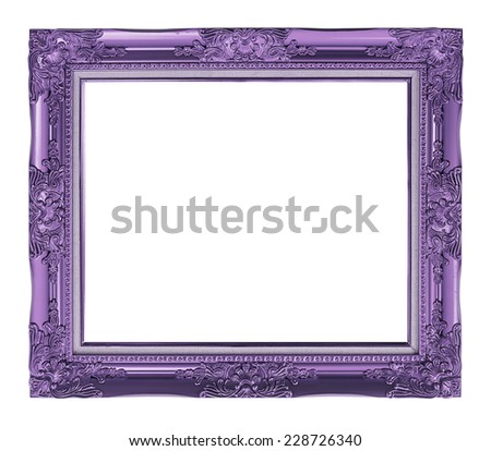 antique purple frame isolated on white background, clipping path