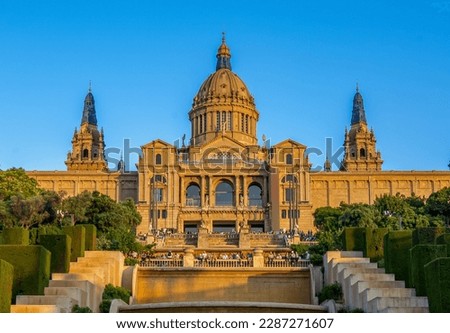 National palace (Palau Nacional) on Montjuic hill, Barcelona, Spain Royalty-Free Stock Photo #2287271607