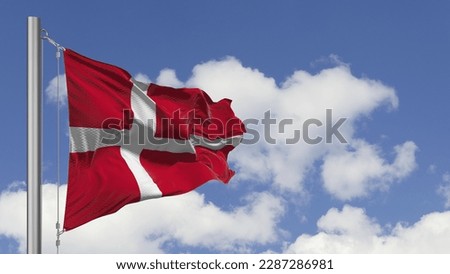 3d illustration flag of Denmark. flag symbols of Denmark.
