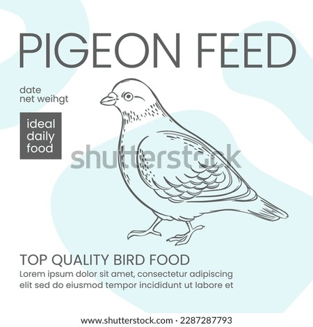 PIGEON FOOD Bird Feed Packaging Design Sketch Vector Illustration Modern Design With Abstract Elements Of Various Forms Wall Art Packaging Template For Print