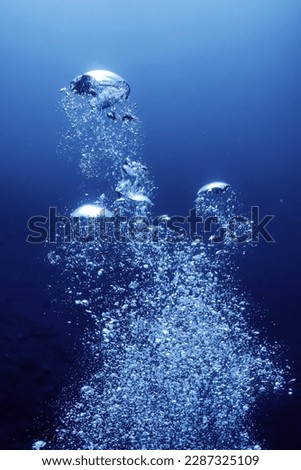 air bubbles underwater background diving in the sea Royalty-Free Stock Photo #2287325109