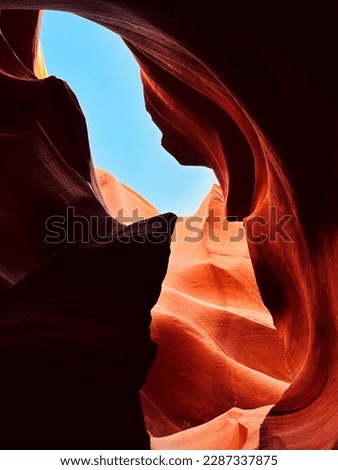 Pathway through Red Rock Caverns at Antelope Canyon National Park in Arizona near Navajo Sacred Lands