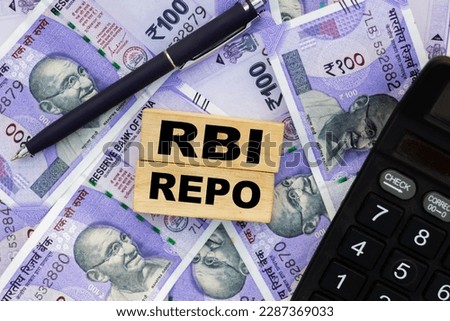 RBI Repo rate repurchasing agreement Royalty-Free Stock Photo #2287369033