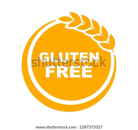 Gluten free icon. No gluten added product label. Healthy food sign. Nature product and organic food badge. Vector illustration.