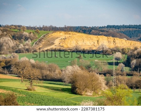 Quarry site in natural landscape