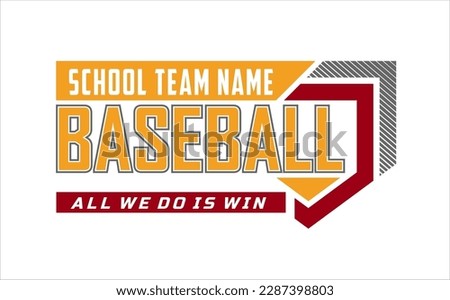 Baseball team design isolated on white background. School spirit shirts sport fan emblem. For print or cut (Cricut, Silhouette). 
 
