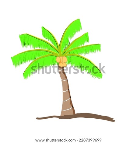 Cartoon coconut tree transparent background