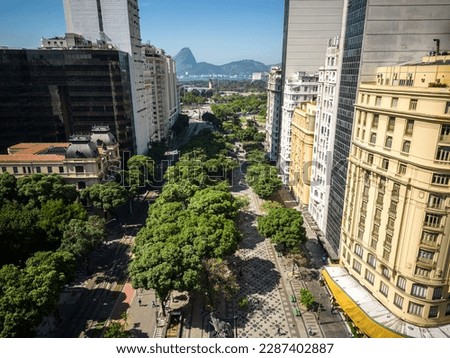 Beautiful aerial view to modern and old historic buildings in downtown Rio de Janeiro, Brazil Royalty-Free Stock Photo #2287402887