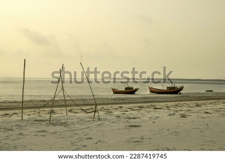landscape of Bakkhali sea shore. One of the most well known tourist place is bakkhali for it's sea beach and natural beauty in Bengal.