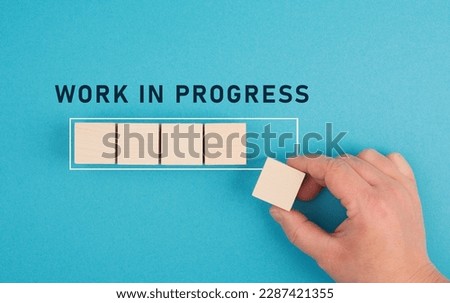 Work in progress loading bar, business strategy and plan, installation of software, under construction Royalty-Free Stock Photo #2287421355