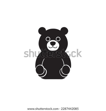 Beautiful teddy bear black white design