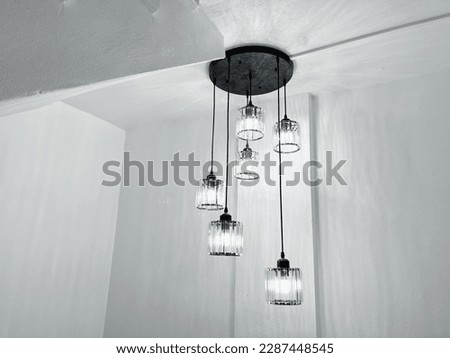 Beautiful house lights. light bulb in modern house. Image about interior.