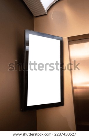 Advertising blank monitor in elevator.
Elevator Advertising Monitor. Royalty-Free Stock Photo #2287450527