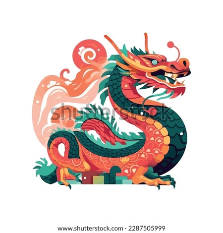 Chinese dragon symbolizes prosperity icon isolated
