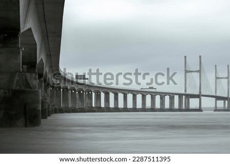 M4 Second Severn Crossing (Prince of Wales Bridge) over River Severn, Monmouthshire, Wales (Cymru), United Kingdom, England Royalty-Free Stock Photo #2287511395
