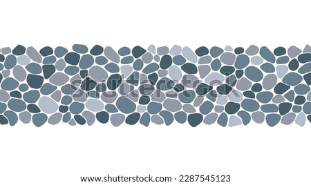 Paving seamless pattern vector illustration. Cute summer repeated background. Pebble, shingle beaches template border for interior designs, beauty, wrapping paper. Doodle sea stones backdrop Royalty-Free Stock Photo #2287545123