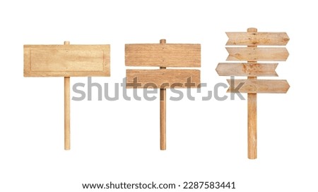 Old Wooden sign isolated on white background with clipping path included. Royalty-Free Stock Photo #2287583441