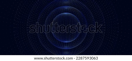 Quantum Processing. Deep Learning Big Data Artificial Intelligence. Future New Technology for Business or Science Presentation. Vector Background. Royalty-Free Stock Photo #2287593063