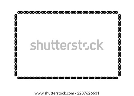 Rectangle border made of bicycle chain and tools and chain rings. Square, rectangle frame. Vector illustration