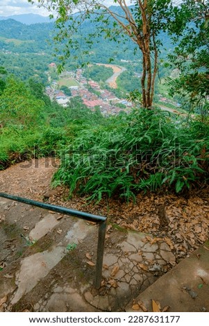 Lush hiking trail scenery in Sungai Lembing, Pahang, Malaysia