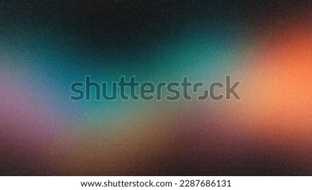 Dark grainy color gradient wave background, purple red yellow blue green colors banner poster cover abstract design, black copy space. Royalty-Free Stock Photo #2287686131