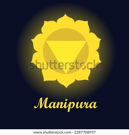 Symbol of Manipura (solar plexus chakra) on black background