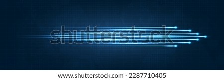 Blue light streak, fiber optic, speed line, futuristic background for 5g or 6g technology wireless data transmission, high-speed internet in abstract. internet network concept. vector design. Royalty-Free Stock Photo #2287710405