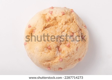 Melon bread with strawberry milk chocolate chips